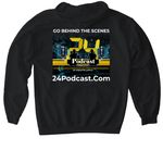 24Podcast.Com Effort V.1, a Black Gildan Softstyle Pullover Hoodie (back-view)