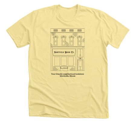 Your Friendly Neighborhood Bookstore 2025 (b), a Heather Yellow Gold Premium Unisex Tee