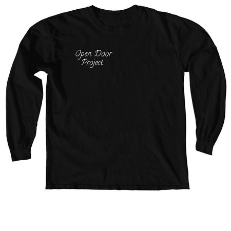 Open Door Merch, a Black Comfort Colors Long Sleeve Tee