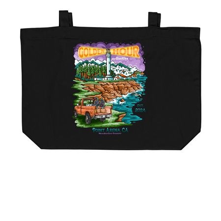 Goldenhour Collective, a Black Large Organic Cotton Tote Bag