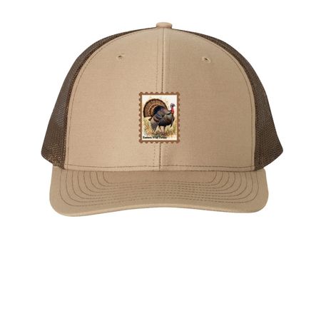 Wild Turkey Hat, a Khaki/ Coffee Printed Snapback Trucker Cap