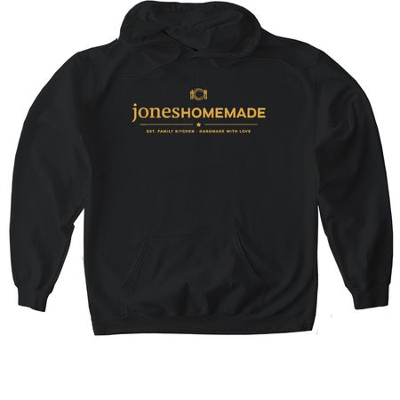 jonesHOMEMADE CLASSIC TEE - GOLD ON BLACK, a Black Gildan Softstyle Pullover Hoodie