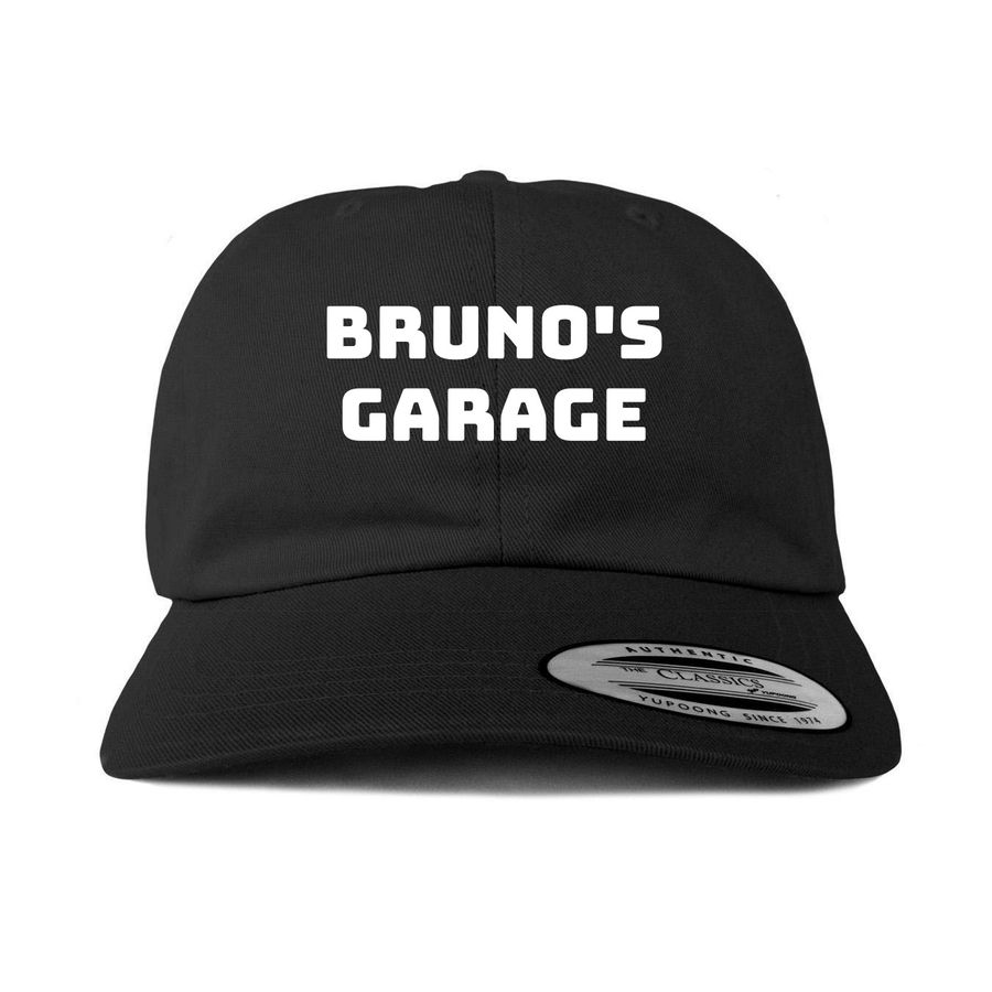 Bruno's Garage Hat, a Black Printed Classic Baseball Cap