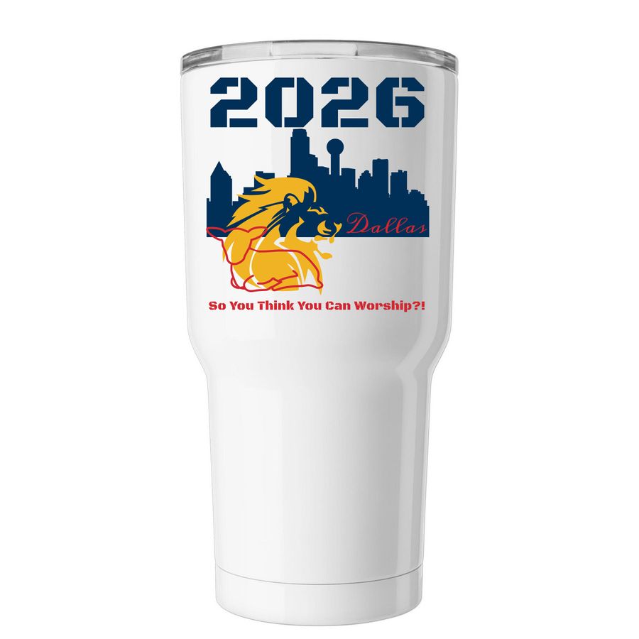 SO YOU THINK YOU CAN WORSHIP?! Conference&nbsp;, a White Insulated Tumbler (back-view)