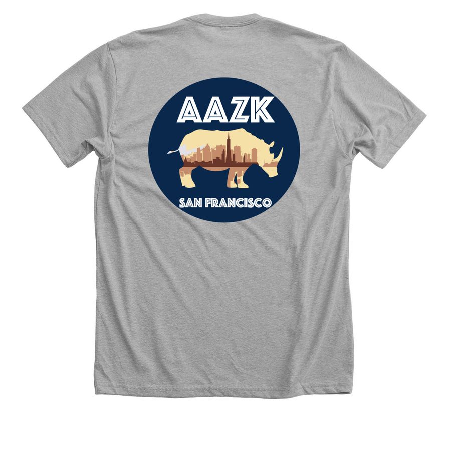 AAZKSF Chapter Fundraiser, a Athletic Heather Premium Unisex Tee (back-view)