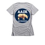 AAZKSF Chapter Fundraiser, a Dark Heather Grey Women's Slim Fit Tee (back-view)