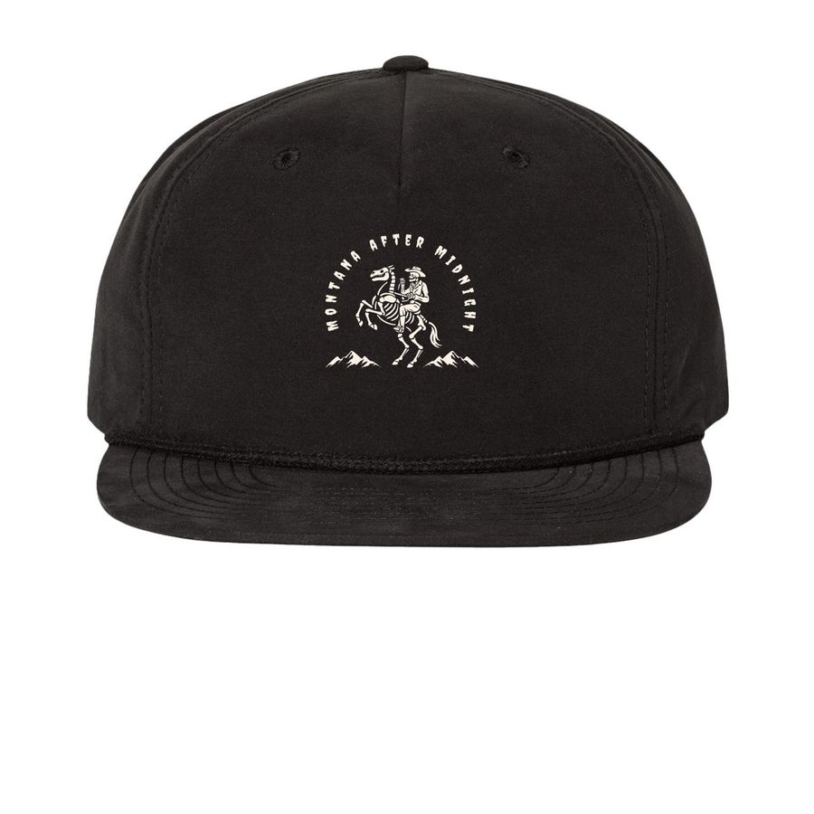 Midnight Rangerider Cap, a Black Printed Umpqua Snapback Cap