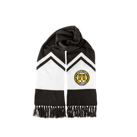 Sporting Columbus East Scarf, a Black/ White Two-Tone Gameday Scarf
