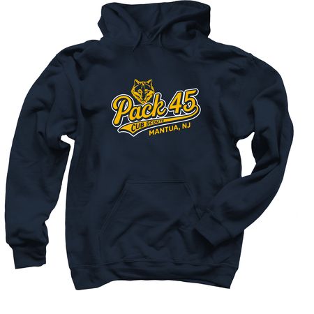 Pack 45 Class B, a Navy Pullover Hoodie