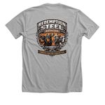 "Life Advice" Redemption Steel Rescue&nbsp;, a Athletic Heather Premium Unisex Tee (back-view)