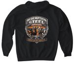 "Life Advice" Redemption Steel Rescue&nbsp;, a Black Gildan Softstyle Pullover Hoodie (back-view)