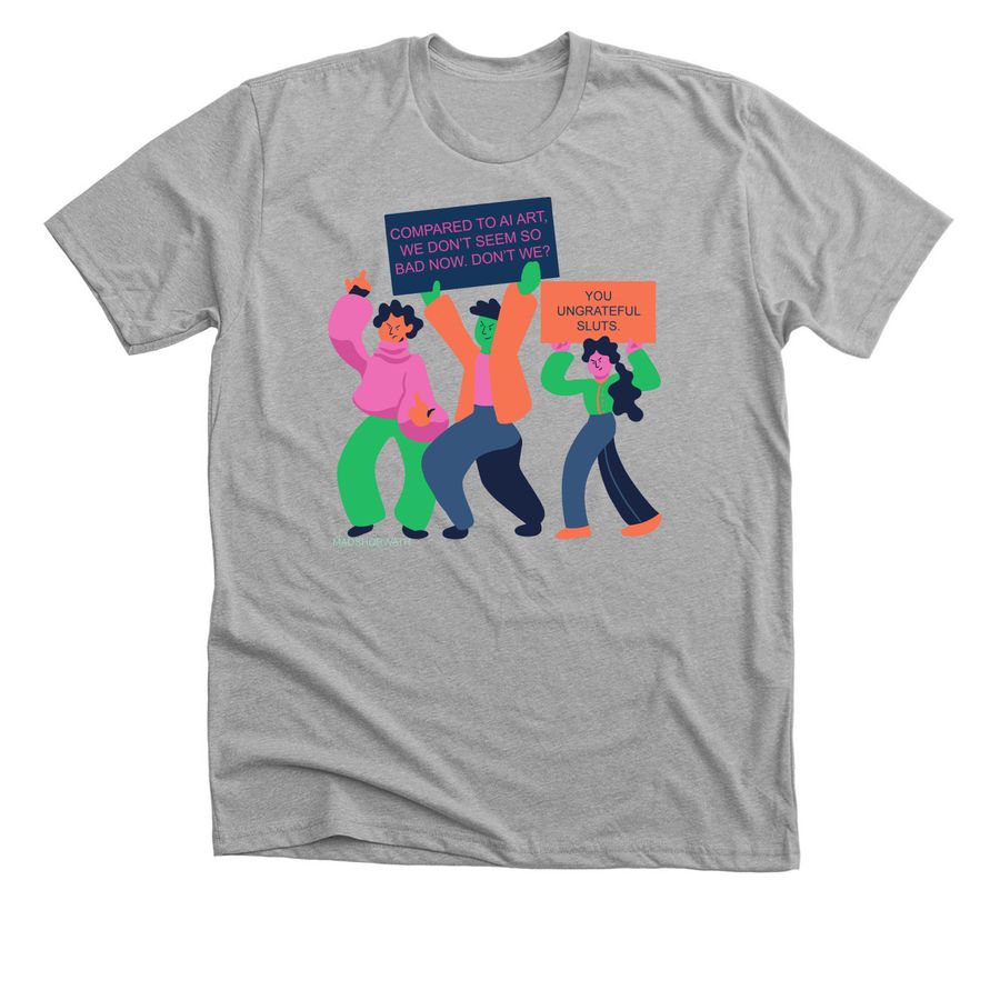 Corporate Memphis Strikes Back, a Athletic Heather Premium Unisex Tee