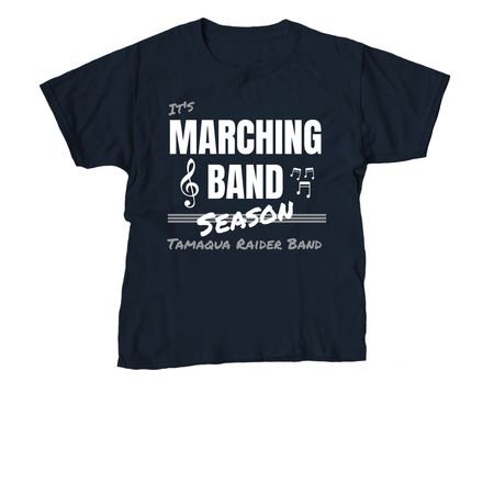 Marching Band Season, a Navy Youth Unisex Tee