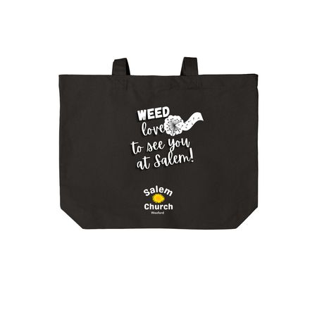 Salem Tote Bags, a Deep Black Cotton Canvas Tote Bag