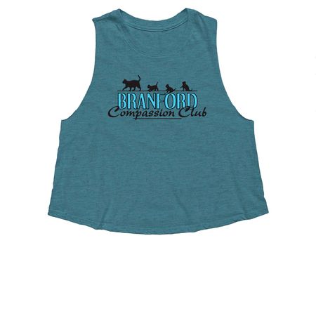BCC Tank Tops, a Heather Deep Teal Women's Cropped Racerback Tank