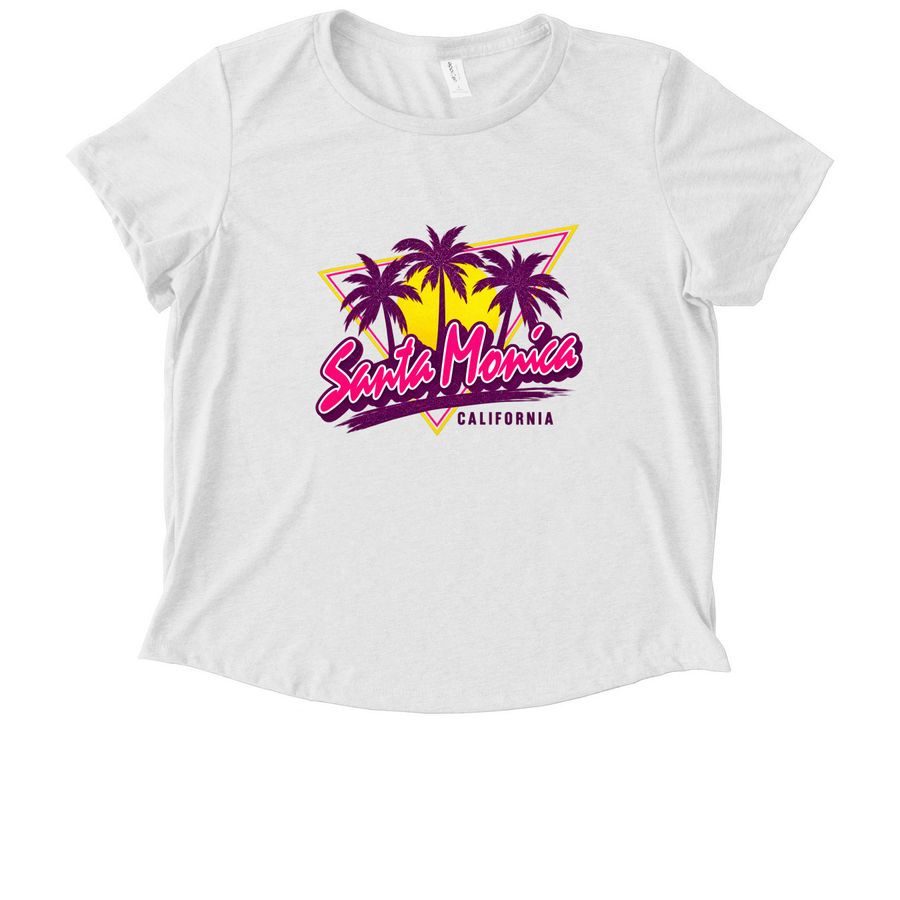 Sydney Sweeney Santa Monica Shirt, a Bright White Allmade Eco Triblend Women?s Scoop Neck Tee