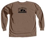 Love, Valentino, a Espresso Comfort Colors Long Sleeve Tee (back-view)