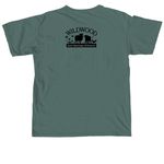 Love, Valentino, a Blue Spruce Comfort Colors Unisex Tee (back-view)