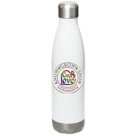 St. Stephen's Water Bottle, a White Stainless Steel Water Bottle