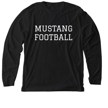 MUSTANG FOOTBALL, a Solid Black Blend Premium Long Sleeve Tee
