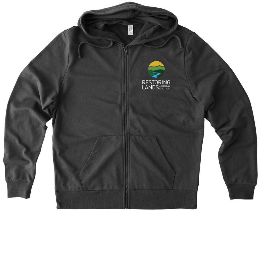 Restoring Lands Zip-Ups, a Terrain Grey Allmade Organic French Terry Zip Up Hoodie