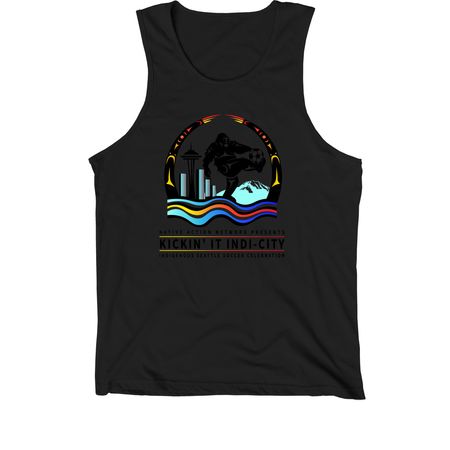 Kickin' It Indi-City, a Black Premium Cotton Tank