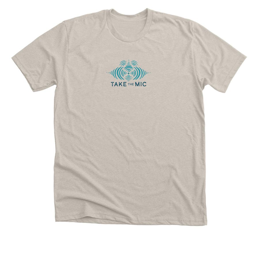 Take the Mic - Avalon 2026, a Heather Dust Premium Unisex Tee