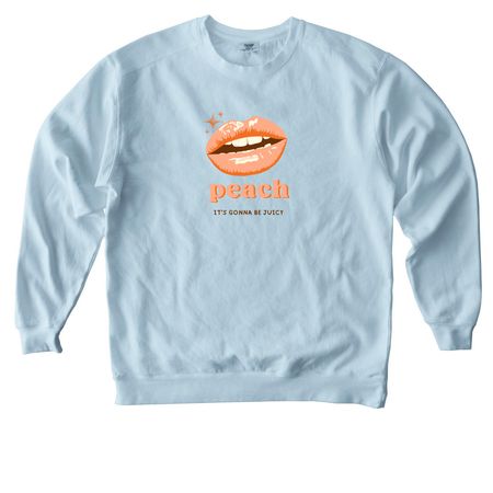 Peach Lips Tee, a Chambray Comfort Colors Crewneck Sweatshirt