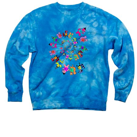 Grateful&nbsp;, a Aqua Blue Tie Dye Crewneck Sweatshirt