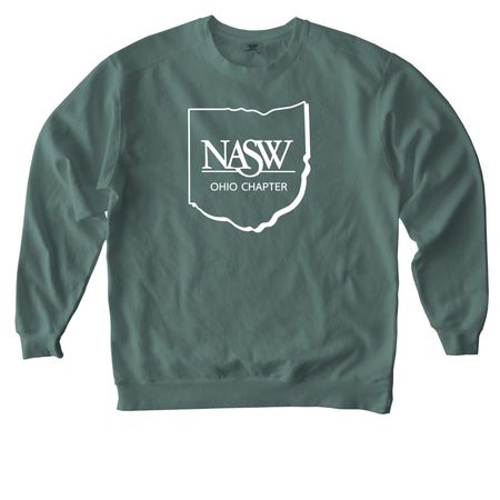 NASW Ohio Vintage Logo, a Blue Spruce Comfort Colors Crewneck Sweatshirt
