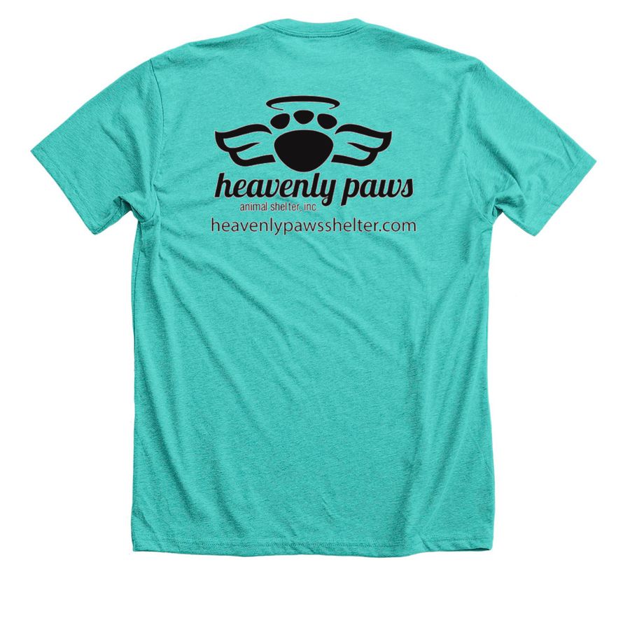 Cat Mom Shirt, a Heather Sea Green Premium Unisex Tee (back-view)