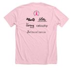 Tell Cancer To Take A Hike 2026 Pink Ribbon&nbsp;, a Heather Pink Premium Unisex Tee (back-view)