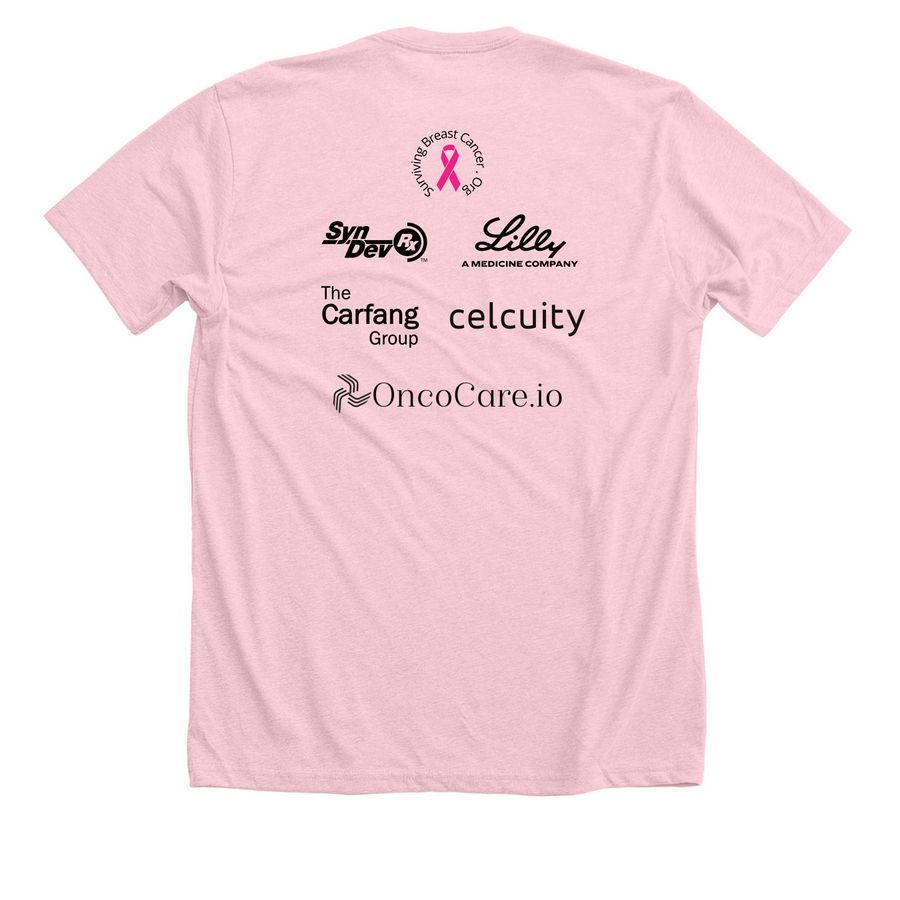 Tell Cancer To Take A Hike 2026 Pink Ribbon&nbsp;, a Heather Pink Premium Unisex Tee (back-view)