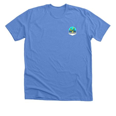 Bald Mountain Subaru, a Heather Columbia Blue Premium Unisex Tee (back-view)
