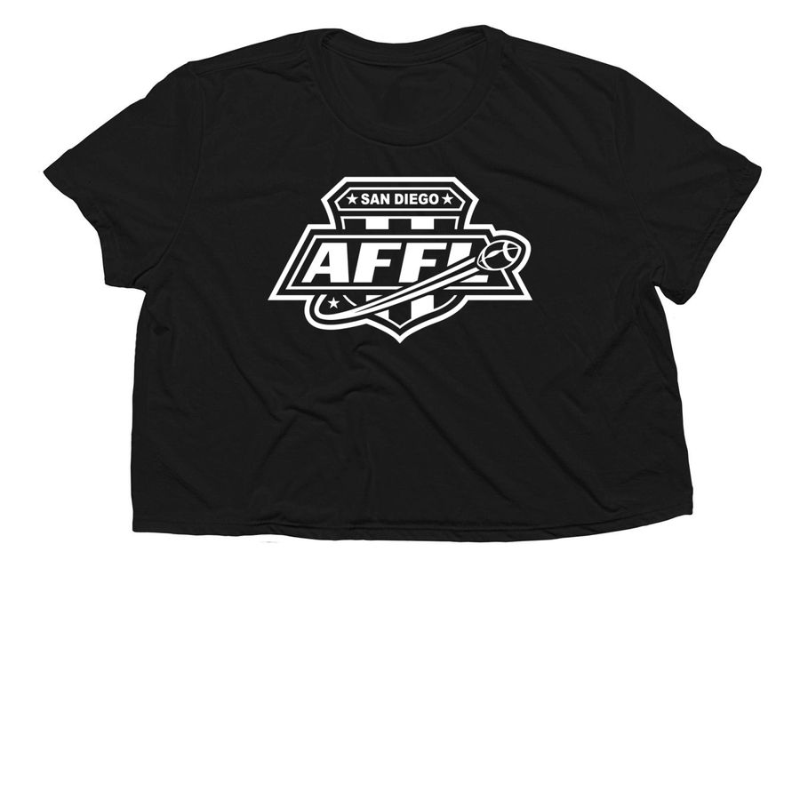 Apparel - White Logo, a Black Women?s Flowy Cropped Tee