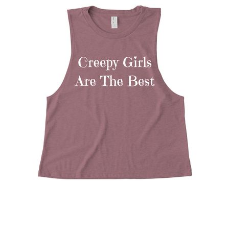 Creepy Girls (White Lettering), a Vintage Rose Allmade Eco Triblend Women?s Muscle Tank