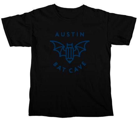Austin Bat Cave Logo Shirt, a Black Comfort Colors Unisex Tee