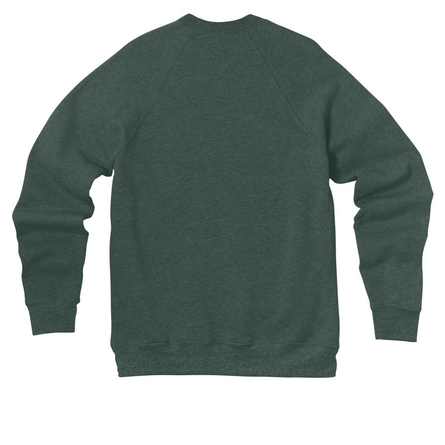 Yoga Shack Sweatshirts, a Heather Forest Premium Raglan Crewneck Sweatshirt (back-view)
