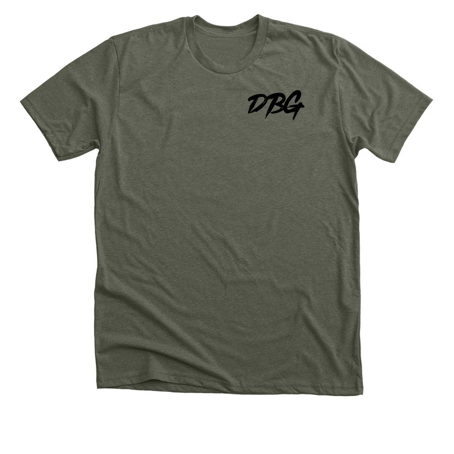 Bigger is Better (Covert), a Heather Military Green Premium Unisex Tee