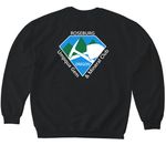 Logo Front and Back, a Black Softstyle Crewneck Sweatshirt (back-view)