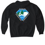 Logo Front and Back, a Black Gildan Softstyle Pullover Hoodie (back-view)