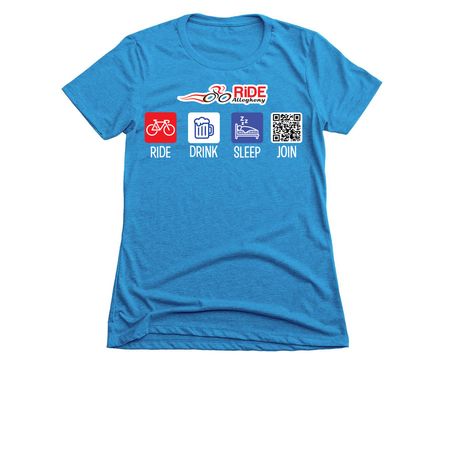 Ride-Drink-Sleep DARK COLORS, a Turquoise Women's Slim Fit Tee