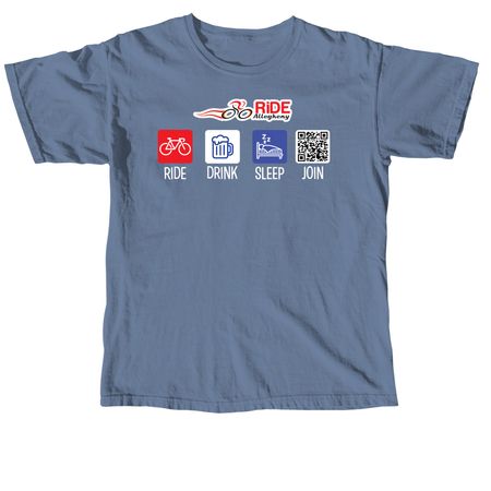 Ride-Drink-Sleep DARK COLORS, a Blue Jean Comfort Colors Unisex Tee
