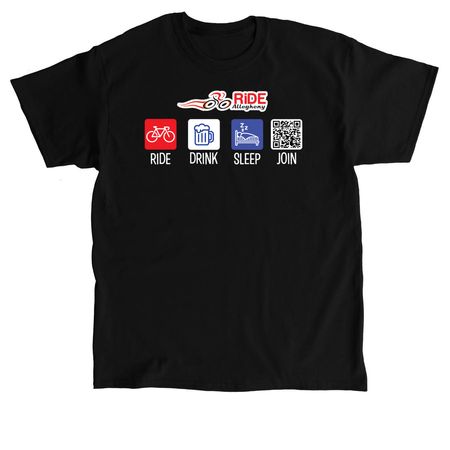 Ride-Drink-Sleep DARK COLORS, a Black Classic Unisex Tee