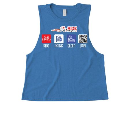 Ride-Drink-Sleep DARK COLORS, a Azure Blue Allmade Eco Triblend Women?s Muscle Tank