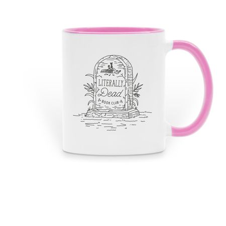 Literally Dead Book Club Mug, a Pink Two-Tone Ceramic Mug