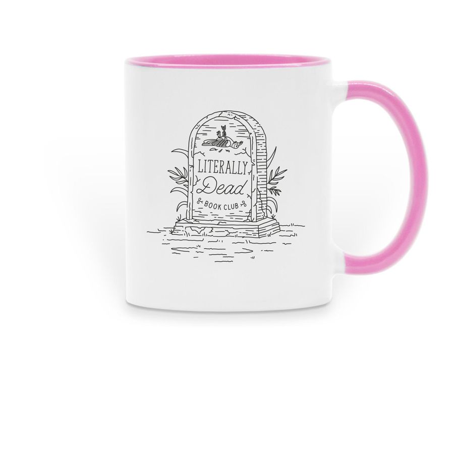 Literally Dead Book Club Mug, a Pink Two-Tone Ceramic Mug