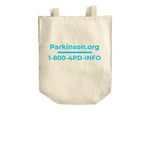 Parkinson's Foundation Canvas Tote, a Natural Over-the-Shoulder Shopping Tote Bag (back-view)