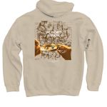 The World is Your Oyster - Original Artwork, a Sand Pullover Hoodie (back-view)