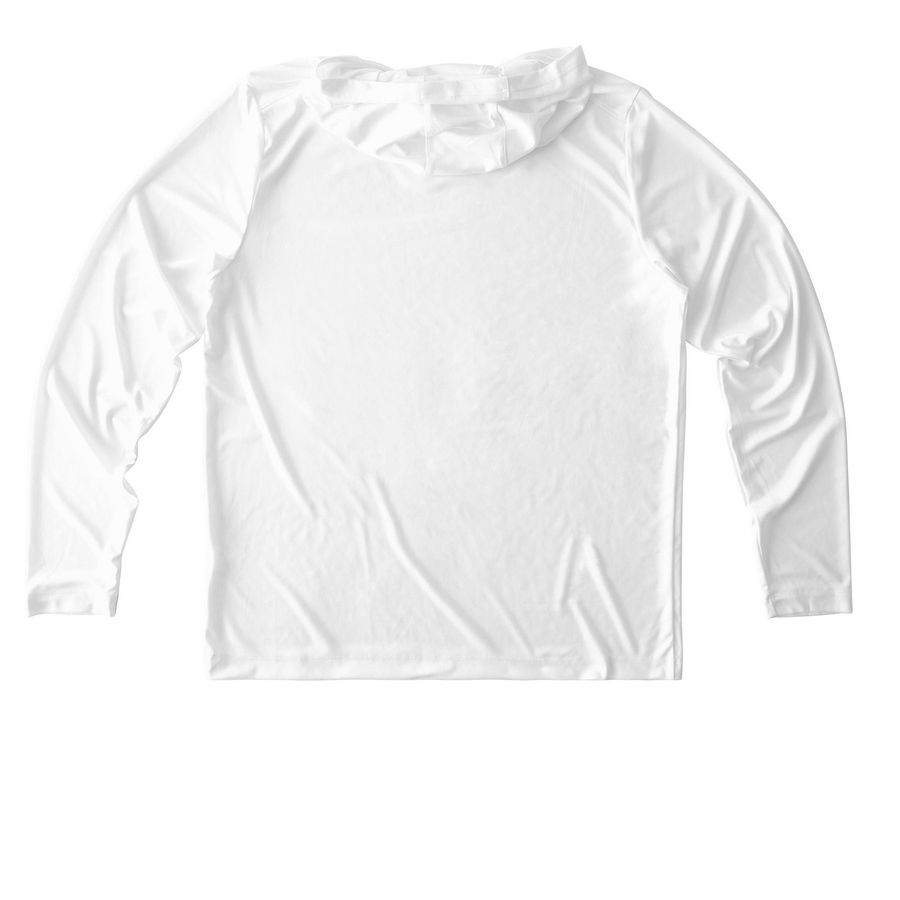 Bulldogs Camo, a White UV Performance Long Sleeve Hoodie (back-view)